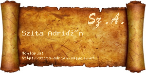 Szita Adrián névjegykártya